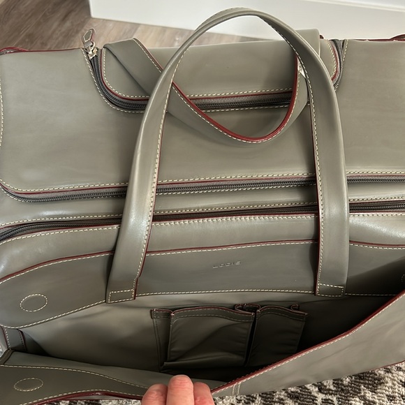 Lodis Carry On Computer Travel Bag 100% Genuine European Leather - Picture 9 of 11